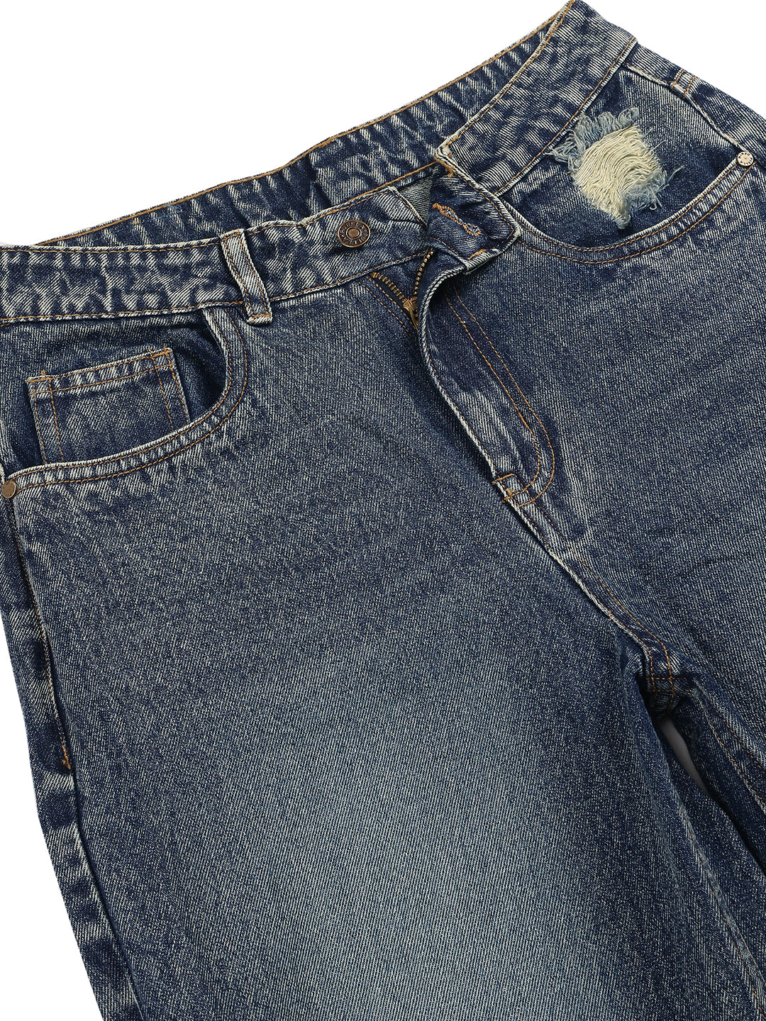 Women Blue High-Rise Baggy Fit Pure Cotton Denim Jeans | Wide Leg Relaxed Fit Jeans