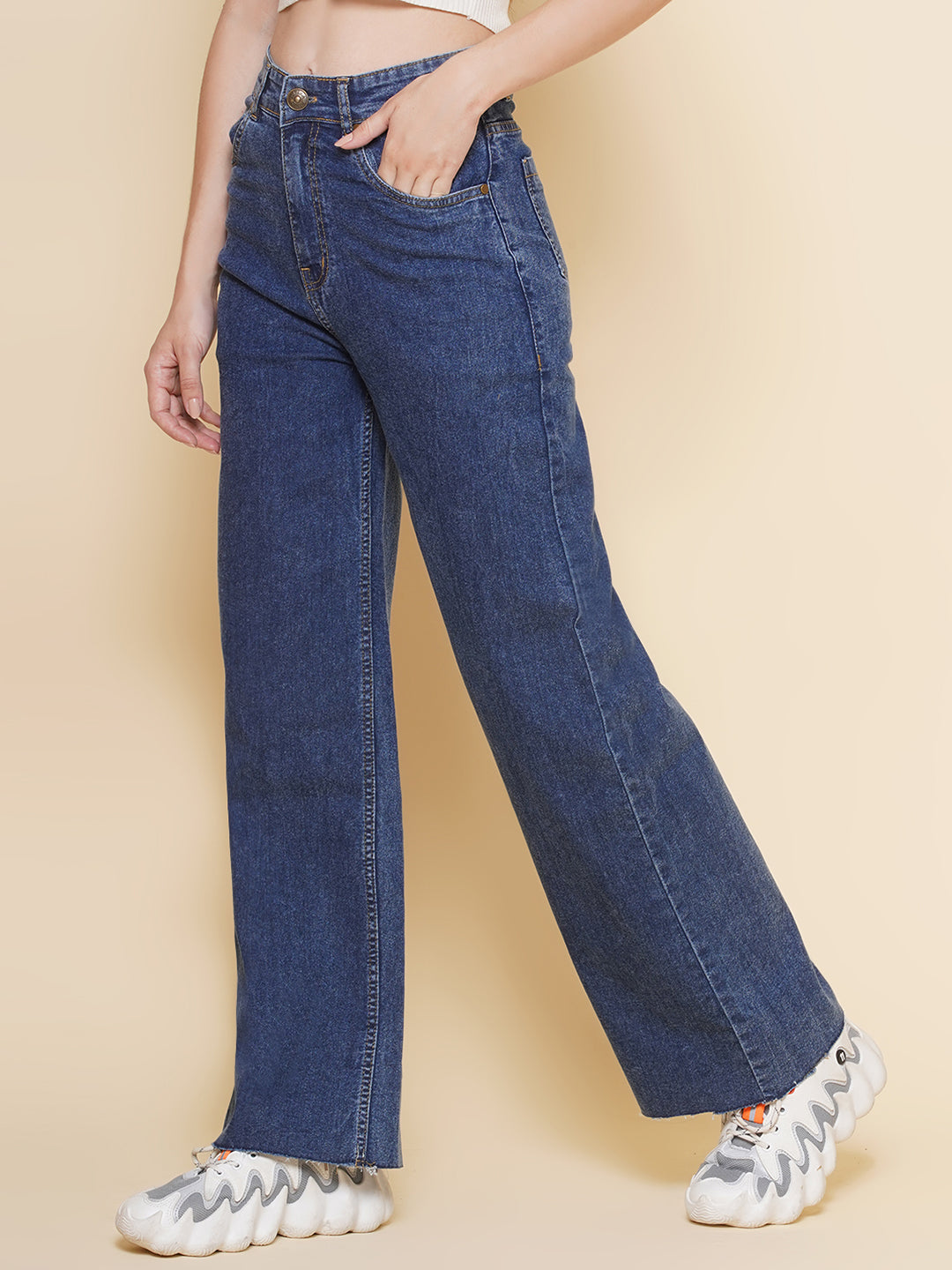 PUELLA Women High-Rise Straight Fit Denim Jeans