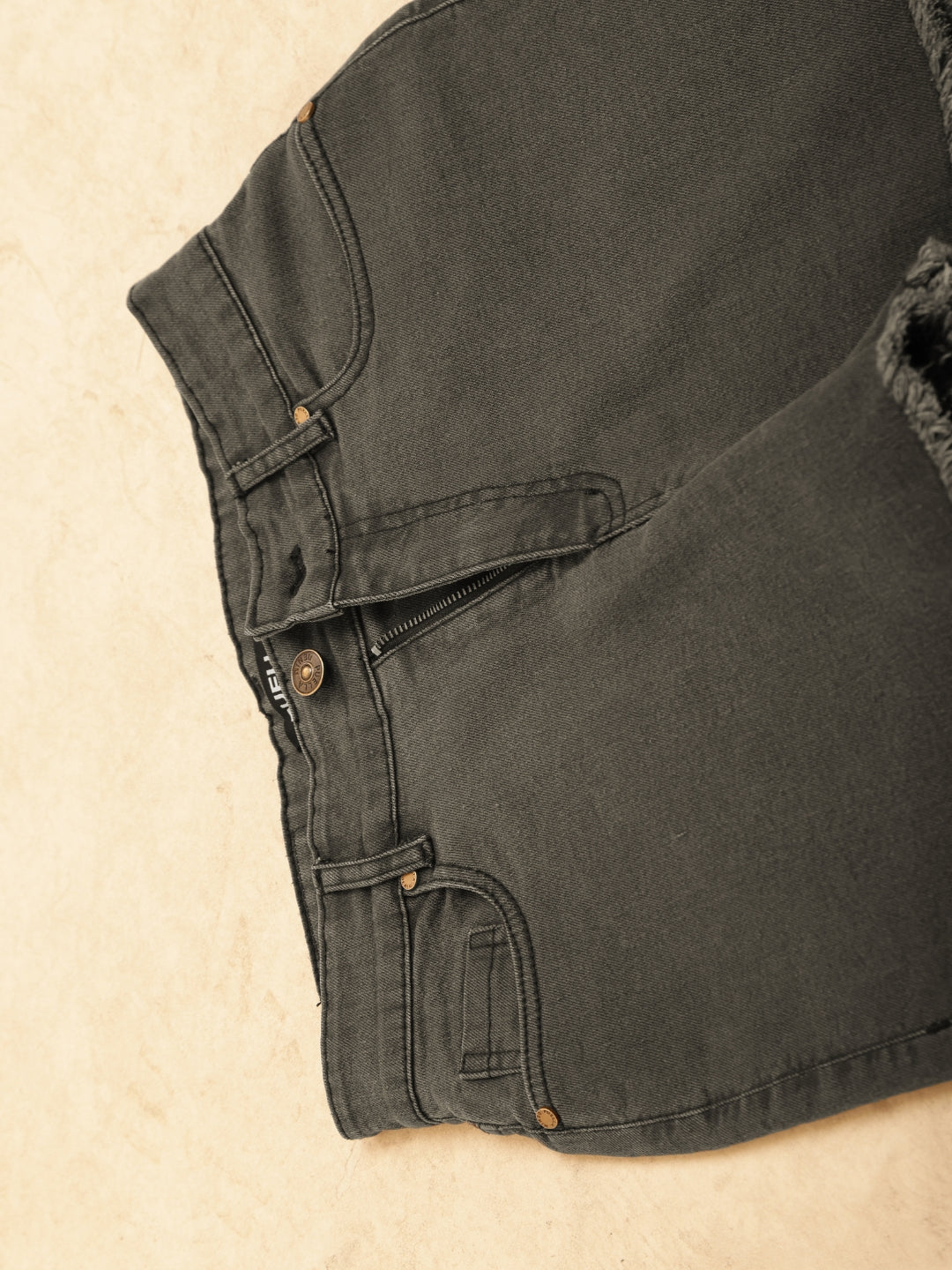 PUELLA Women Grey High-Rise Slim Fit Denim Shorts