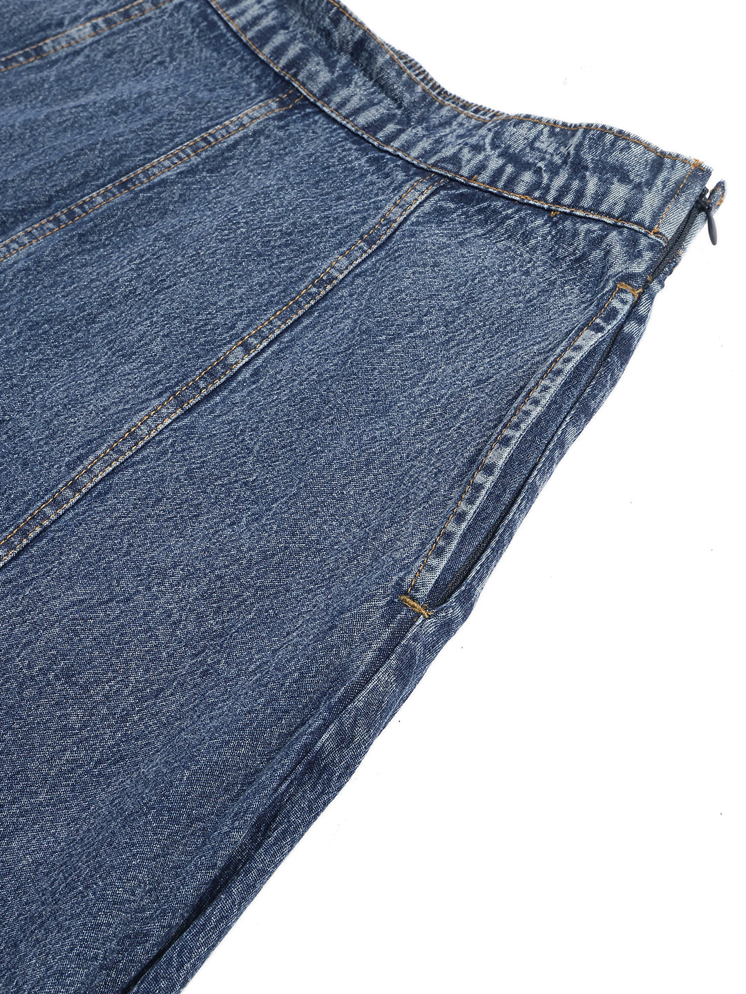 Women’s Indigo Blue Flared Denim Maxi Skirt