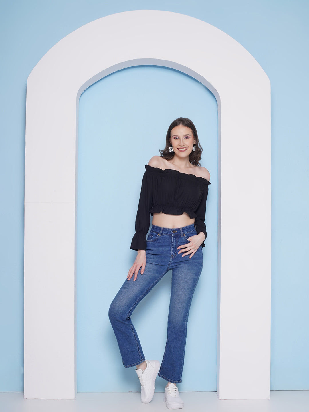 PUELLA Women Blue High-Rise Straight Fit Jeans