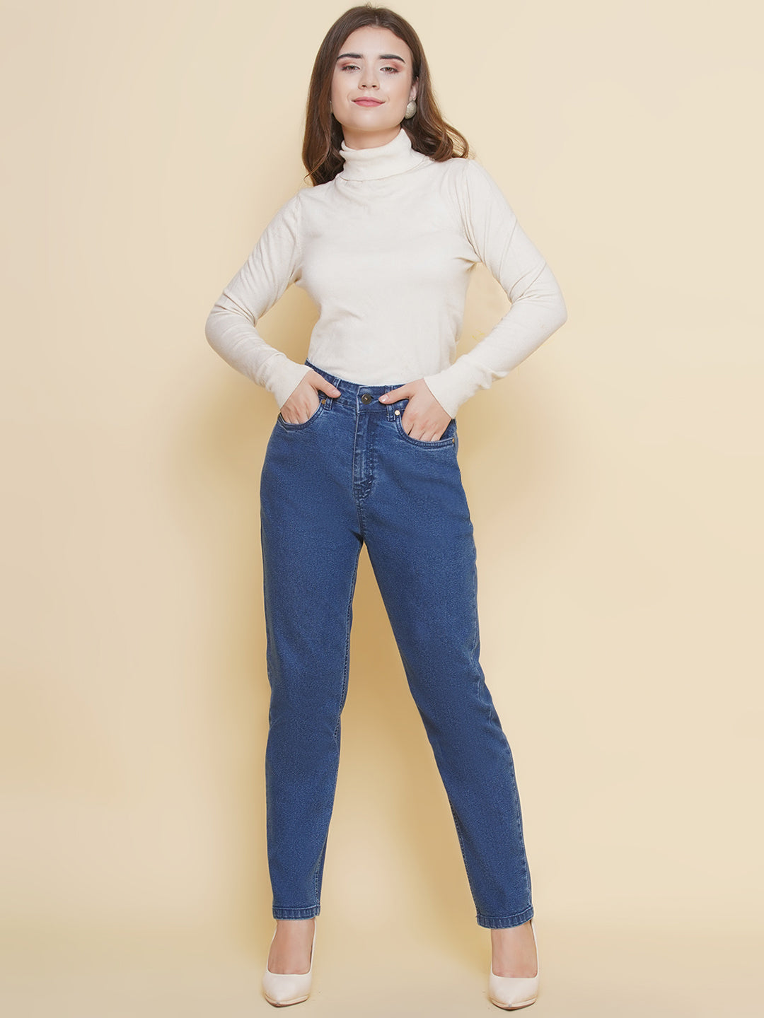 PUELLA Women Blue Slim Fit High-Rise Stretchable Jeans