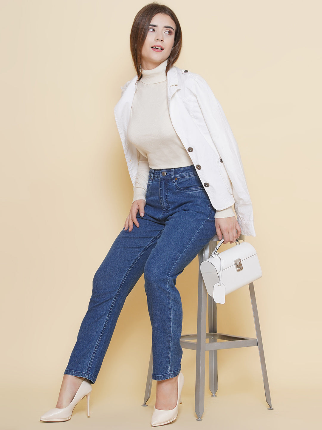 PUELLA Women Blue Slim Fit High-Rise Stretchable Jeans