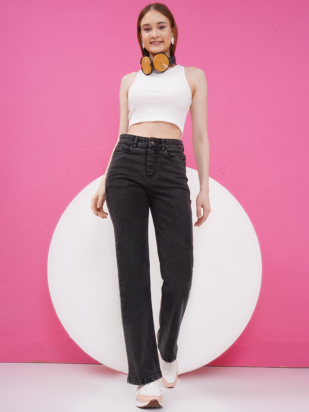 PUELLA Women Black Washed High-Rise Bootcut Jeans