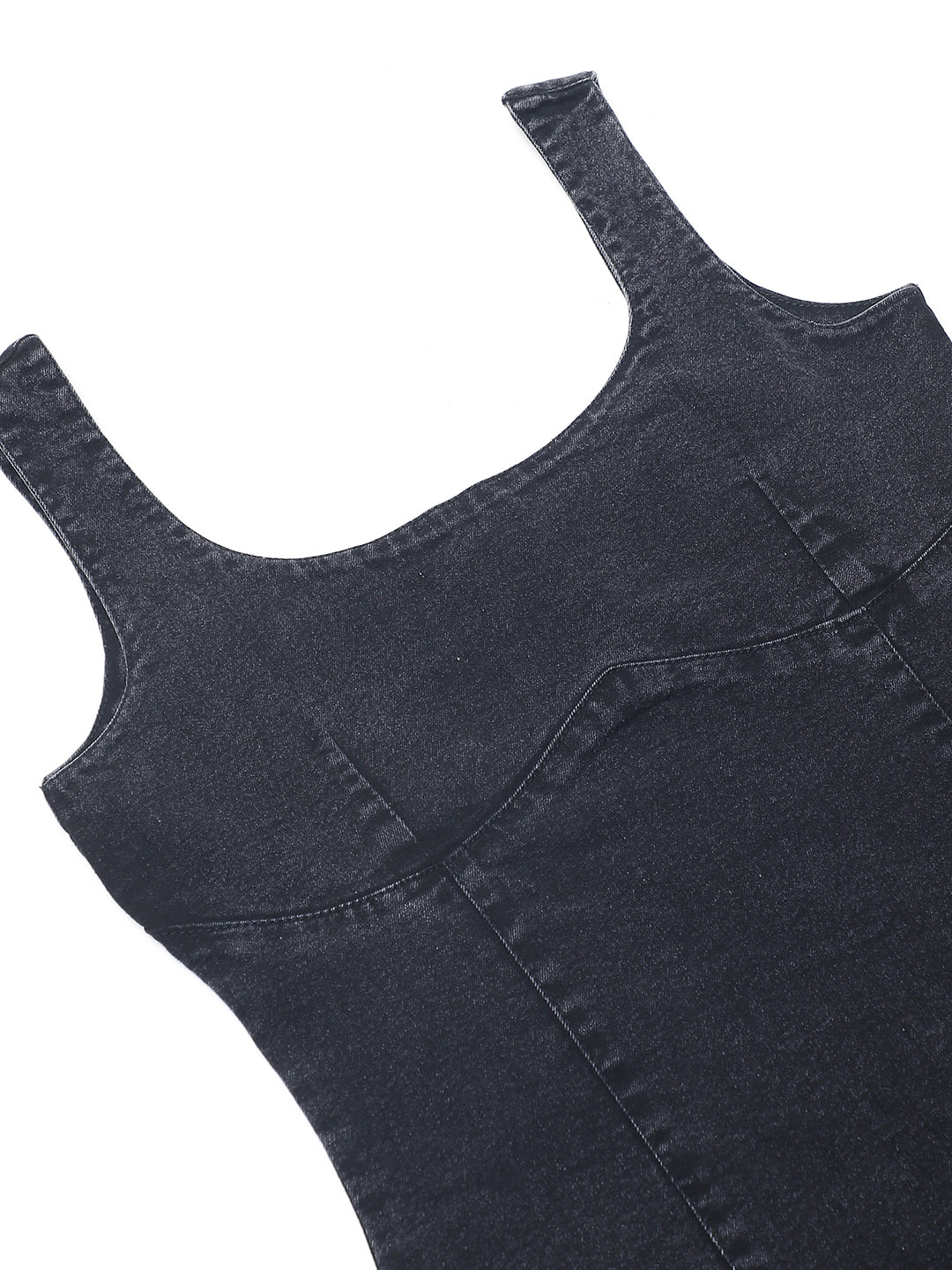 PUELLA Women’s Black Denim Bodycon Midi Dress