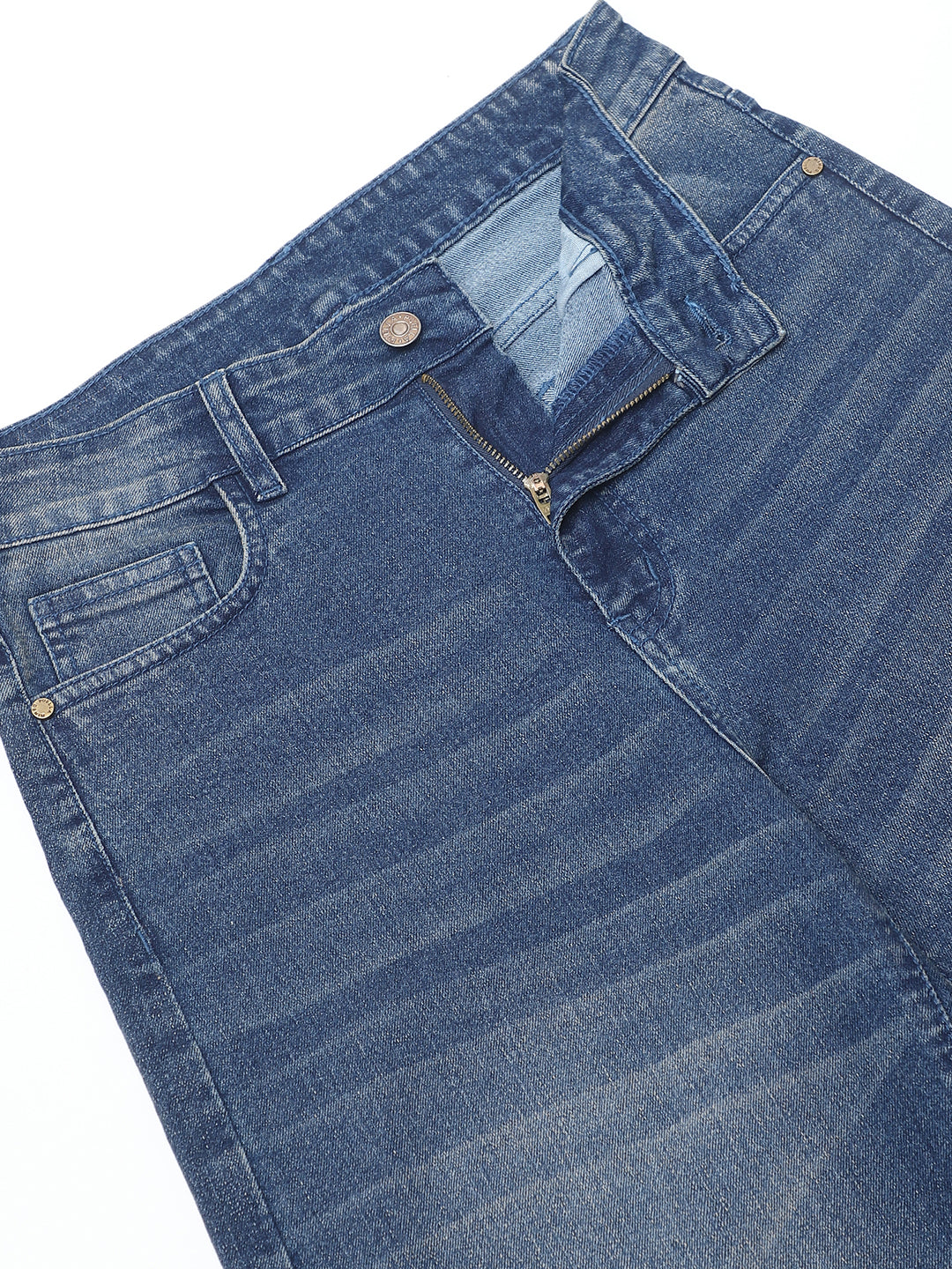 PUELLA Medium Blue High-Rise Straight Fit Jeans