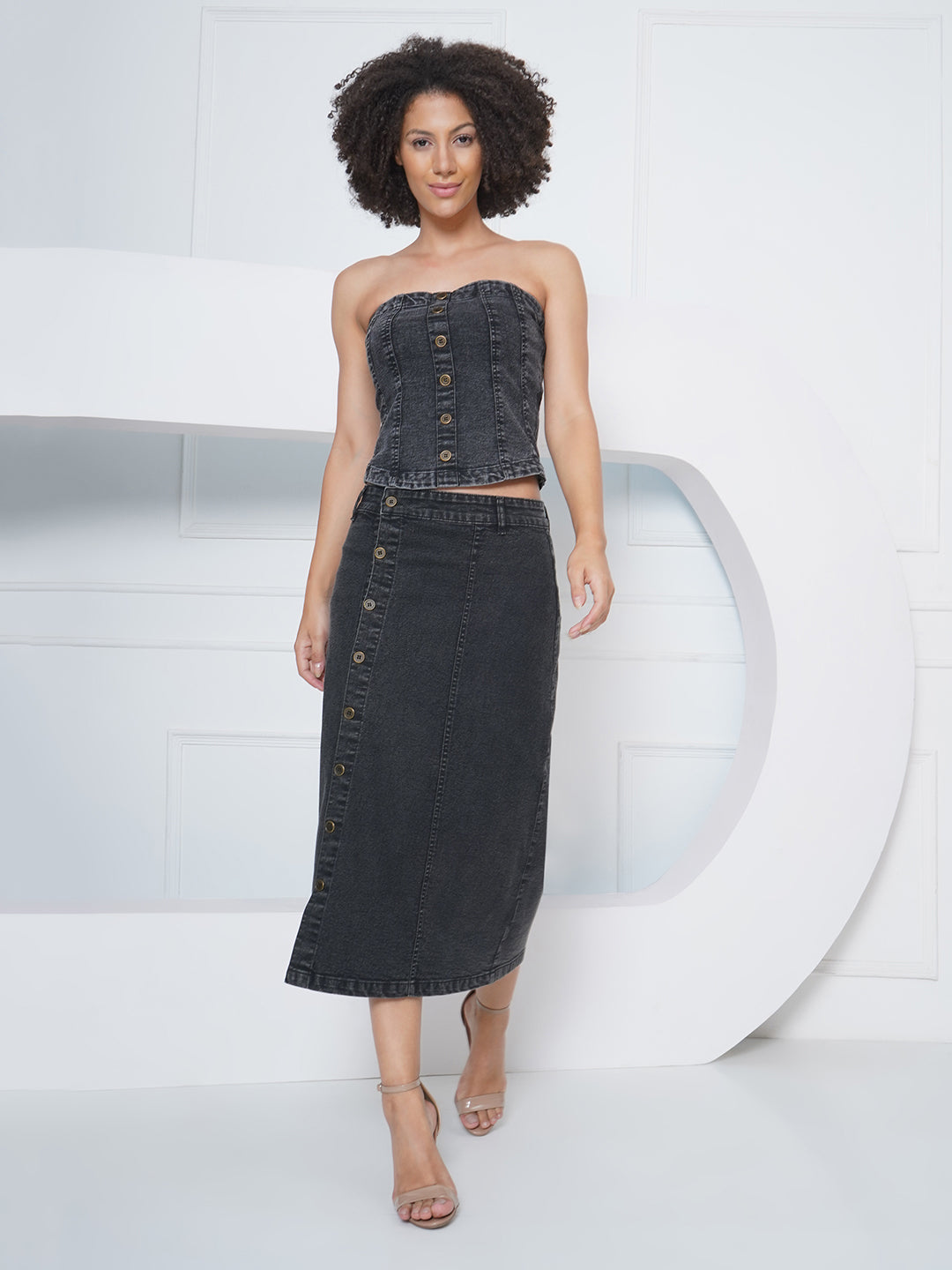 PUELLA Black Color Tube Top For Women