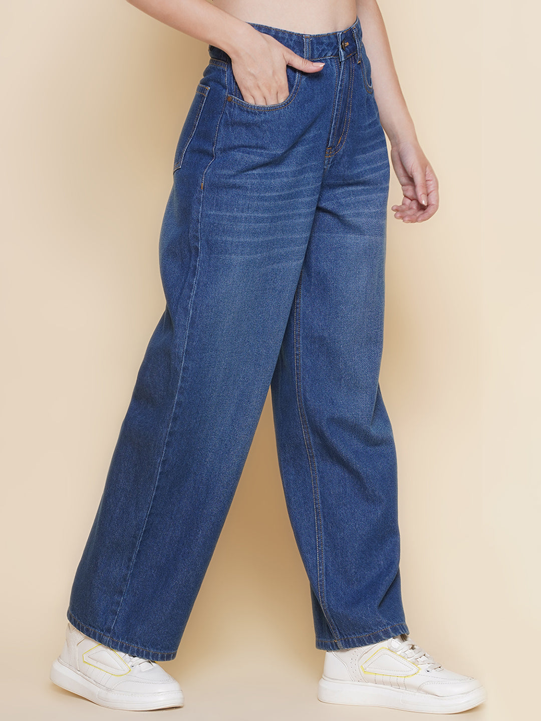 PUELLA Women High-Rise Loose Fit Full Length Jeans