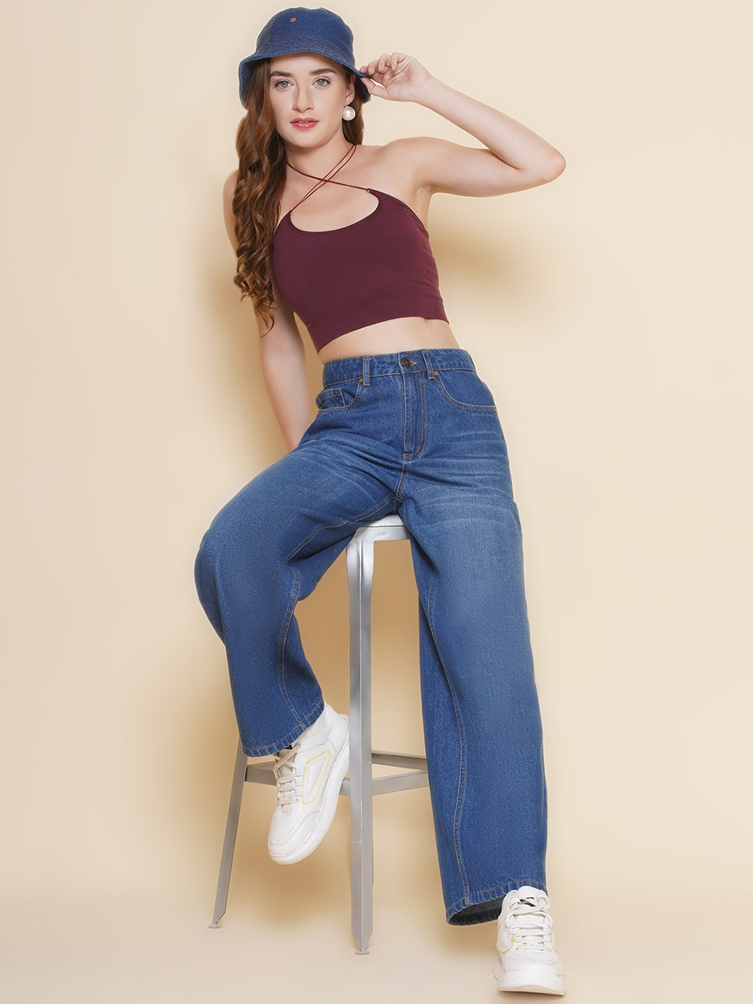 PUELLA Women High-Rise Loose Fit Full Length Jeans